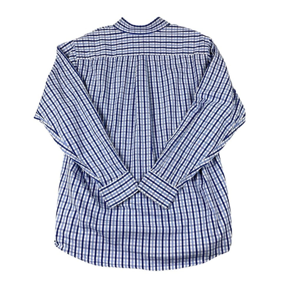 Men's Michael Kors 100% Cotton Blue & White Plaid Long Sleeve Button Down 0023 - Picture 3 of 8